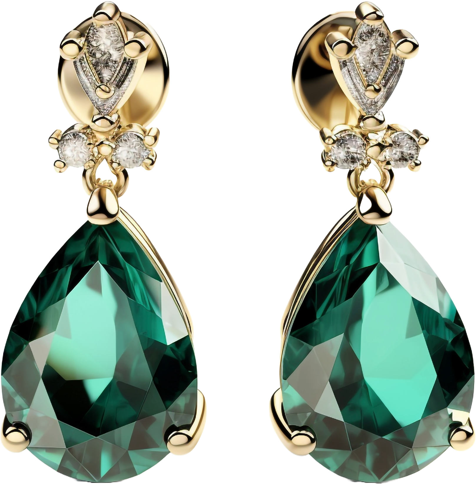 Emerald teardrop earring